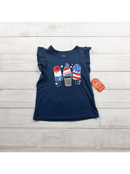 wonder nation Other - Wonder Nation Girls Patriotic Ice Cream Print Ruffle Sleeve Tank Top NWT M 7-8